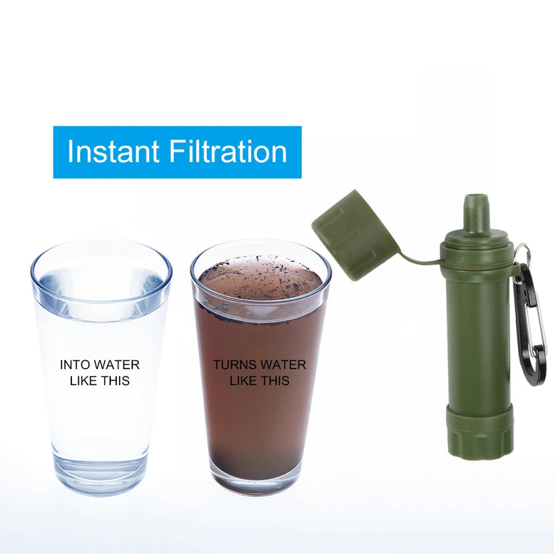 Outdoor Drinking Water Filtration Purifier Emergency Life Portable Survival Straw Water Filter Fishing Climbing Travel Camping