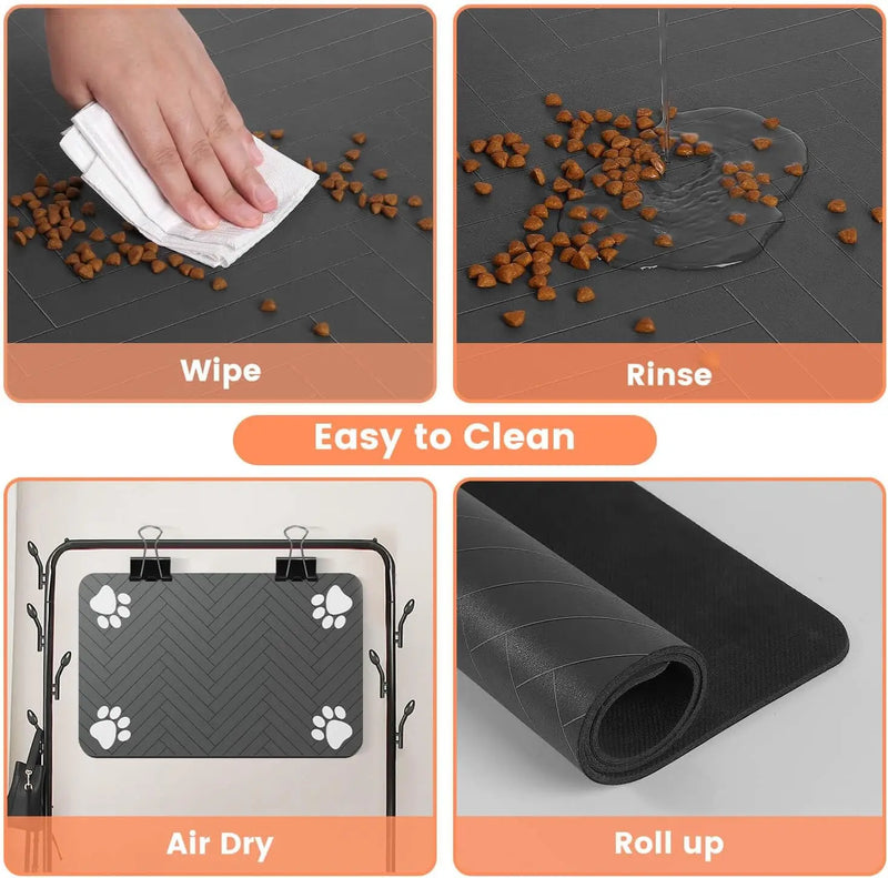 Pet Feeding Mat-Absorbent Pet Placemat for Food