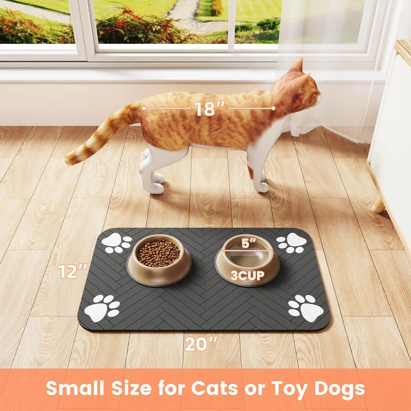 Pet Feeding Mat-Absorbent Pet Placemat for Food