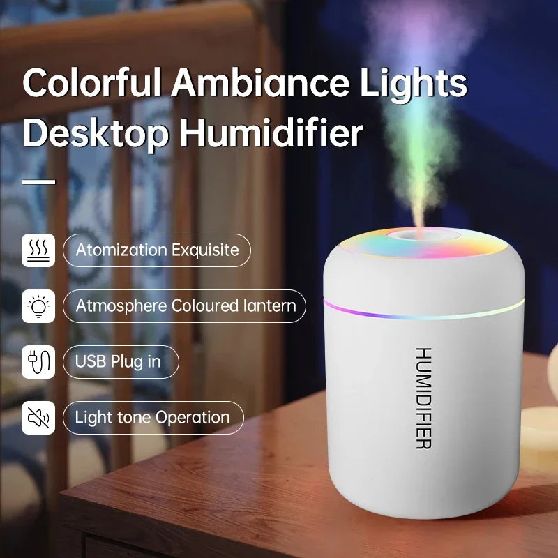 Mini Air Humidifier Usb Aromatherapy Diffuser 180ml Essential Oil Purifier Aromatherapy Spray Car Home Bedroom Led Quiet Desktop