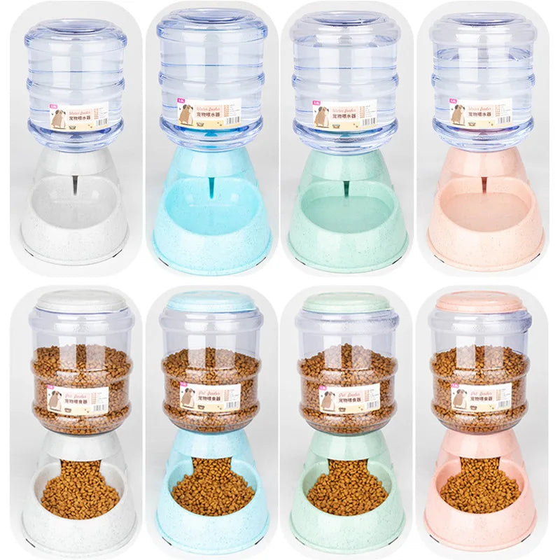 Large Capacity Pet Feeder Bowls Small Dog Food Bowl Automatic Water Dispenser Cat Bowls Pets Feeding Bowls Drink Water Bowl